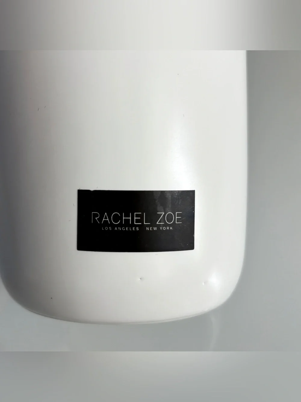 Rachel Zoe White Ceramic Rhinestone Bow Toilet Brush Wand Bling Holder Bathroom